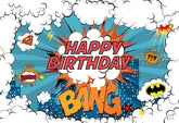Super Hero Happy Birthday Background G-1056 Shopbackdrop